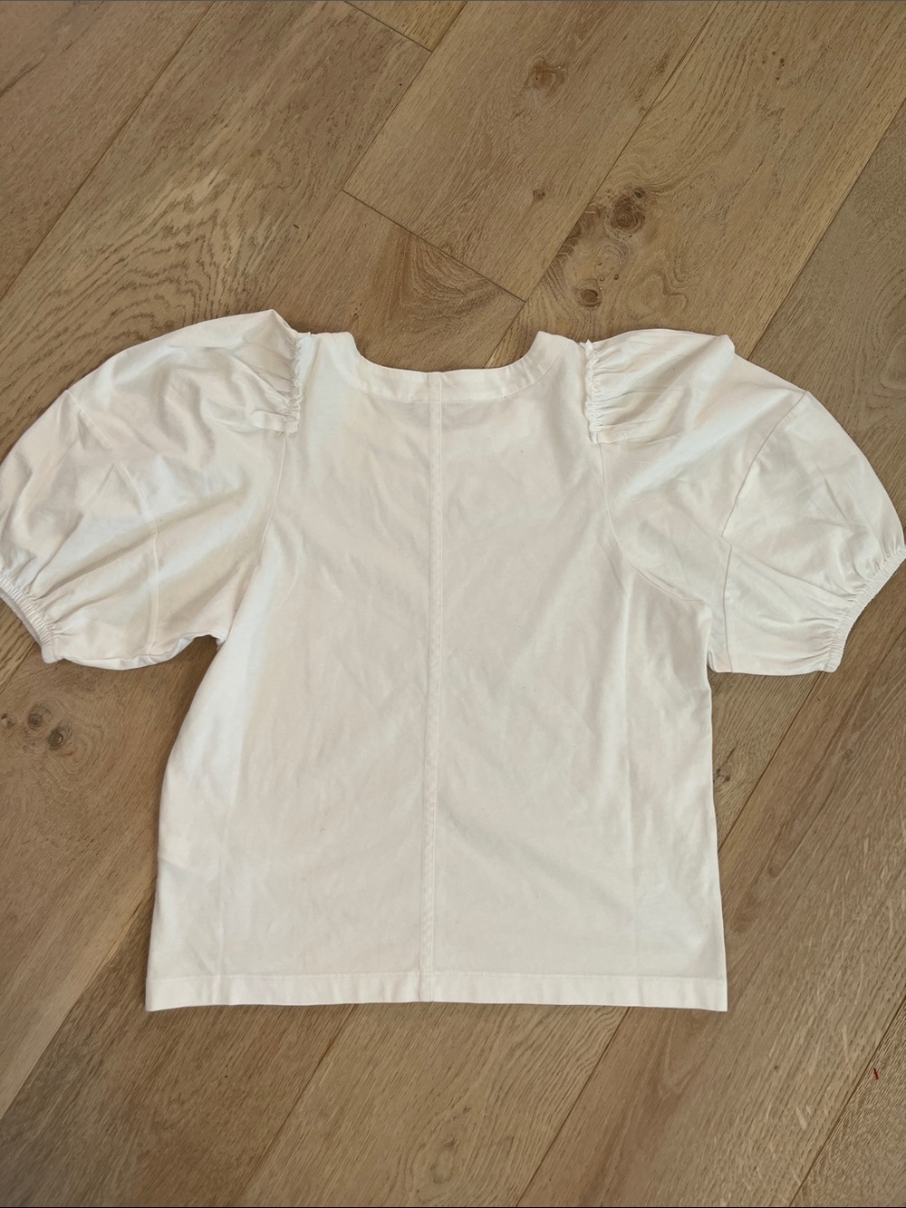 Madewell White Puff-Sleeve Cotton Tee Womens Size Small - Picture 4 of 4